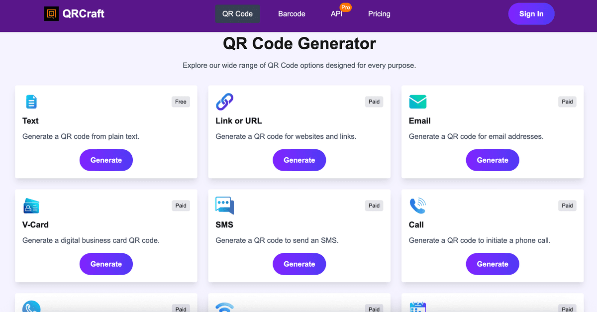 QRCraft Dashboard - Create and track QR codes with analytics