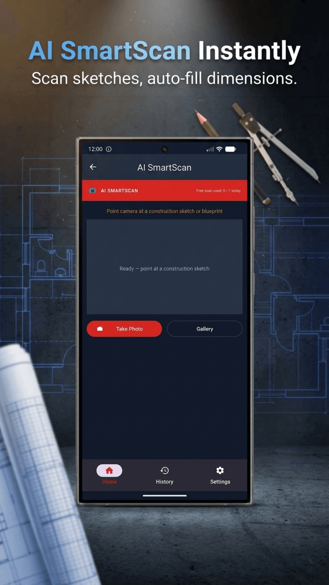 SmartScan AI reading a handwritten measurement from a job-site sketch