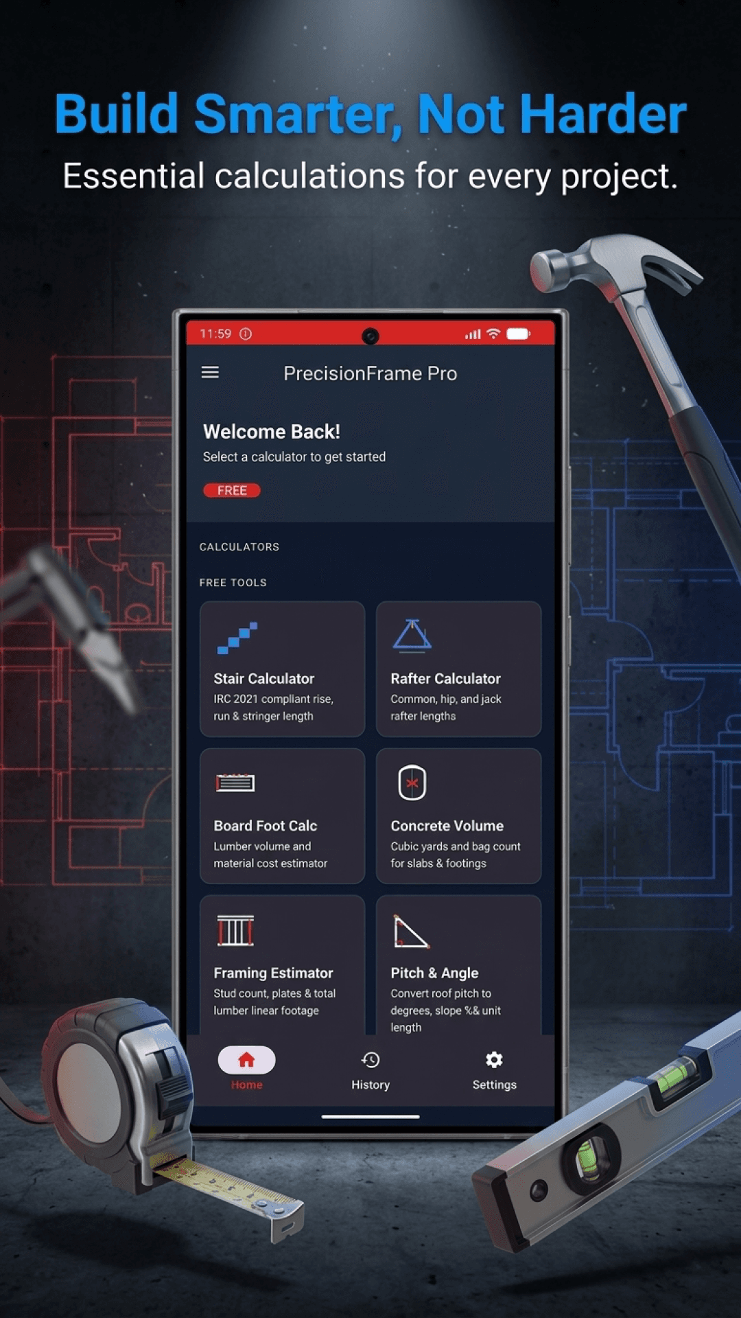 PrecisionFrame Pro app screenshot on Android phone