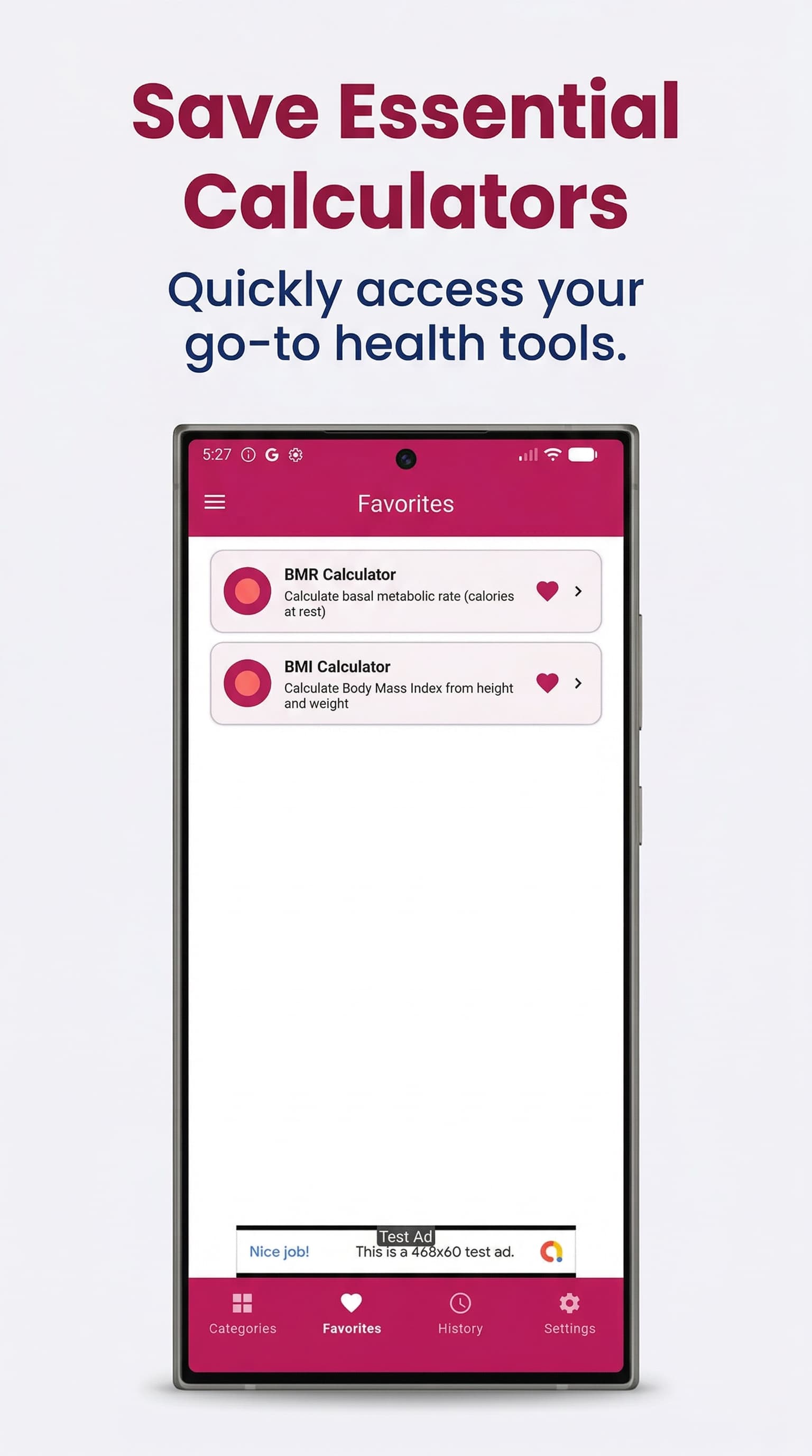 Favorites — Save Essential Calculators